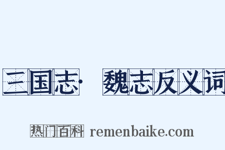 三国志·魏志反义词是什么意思的图片